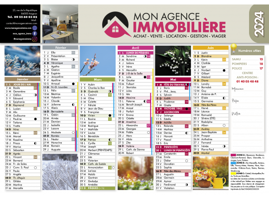 Calendrier immobilier A4 2024